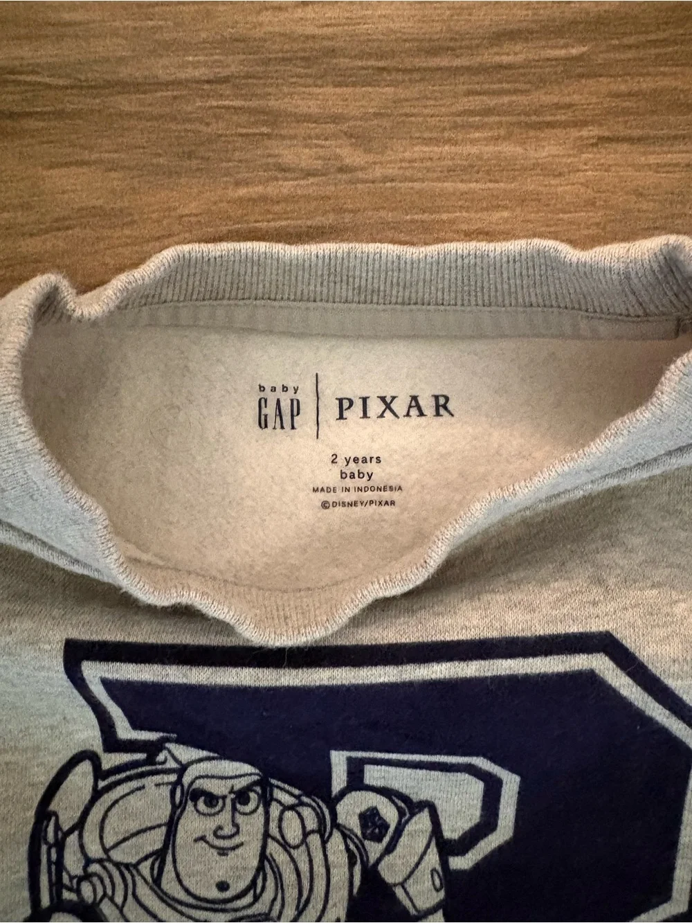 GAP Gray Sweatshirt with Navy 'B' and Buzz Graphic and sweatpants
